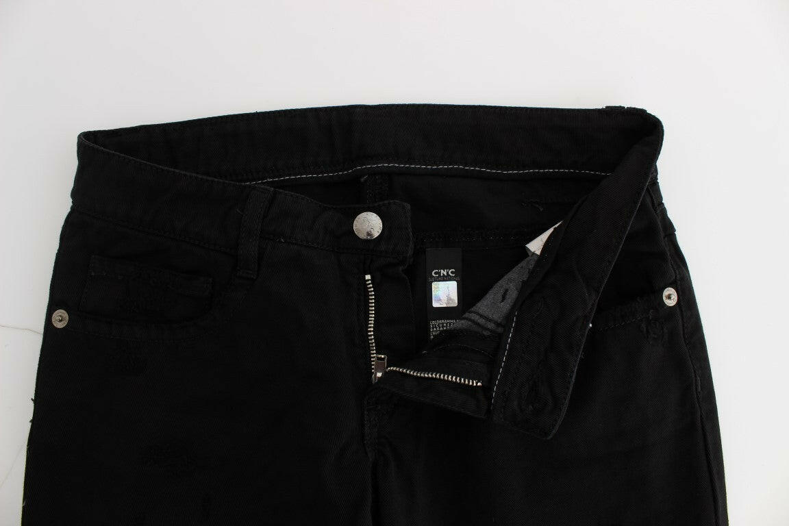 Costume National Black Cotton Slim Fit Bootcut Jeans -   -  Costume National.