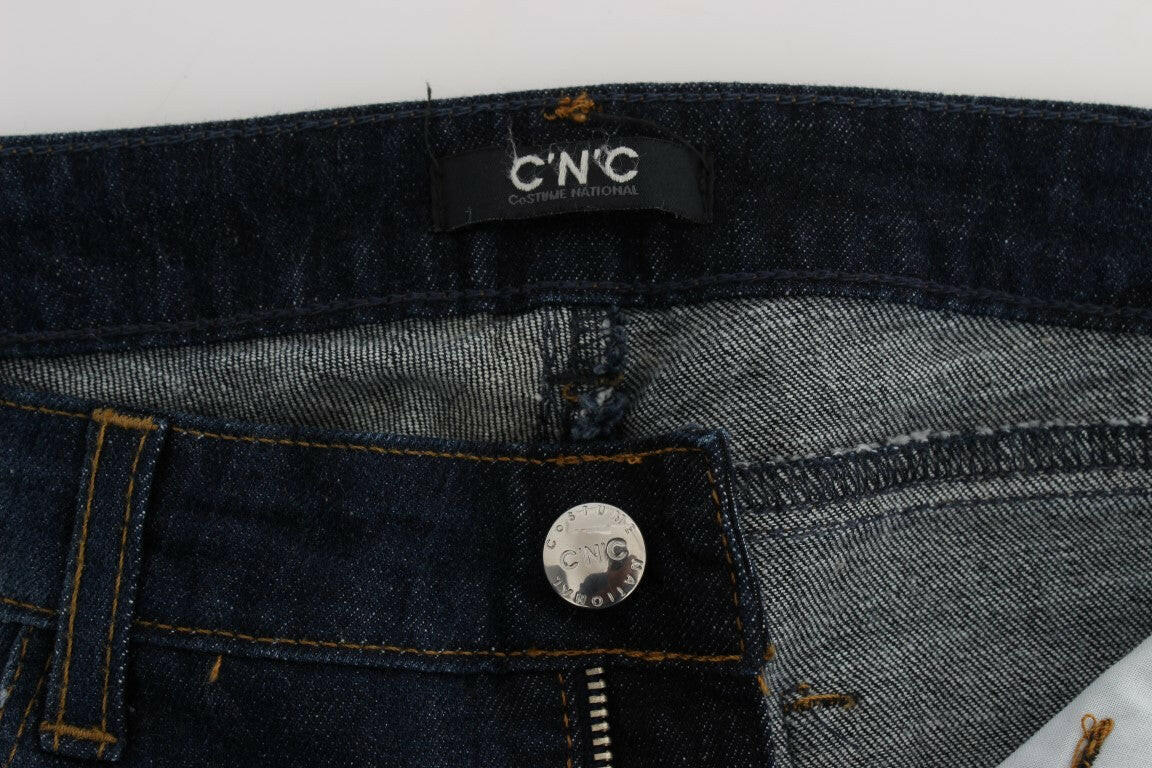 Costume National Blue Cotton Slim Fit Bootcut Jeans -   -  Costume National.