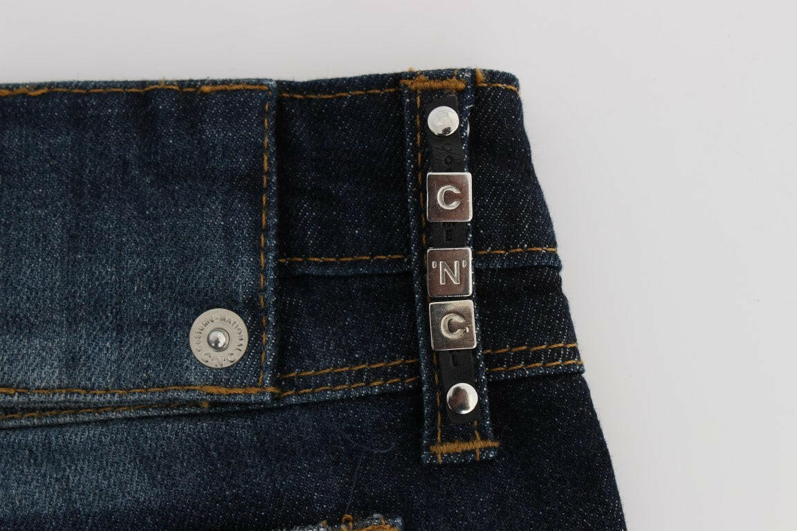 Costume National Blue Cotton Slim Fit Bootcut Jeans -   -  Costume National.