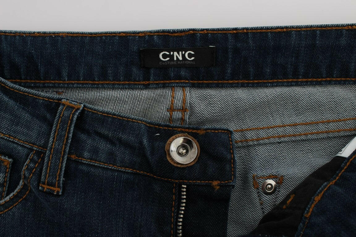 Costume National Blue Cotton Blend Bootcut Jeans -   -  Costume National.