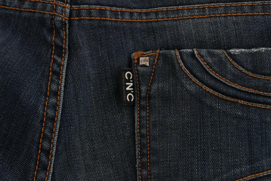 Costume National Blue Cotton Blend Bootcut Jeans -   -  Costume National.