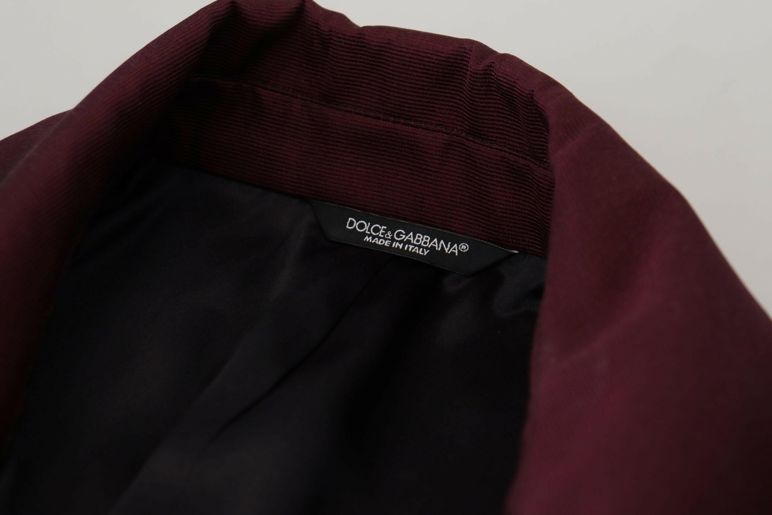 Dolce & Gabbana Bordeaux Polyester Double Breasted Jacket -   -  Dolce & Gabbana.