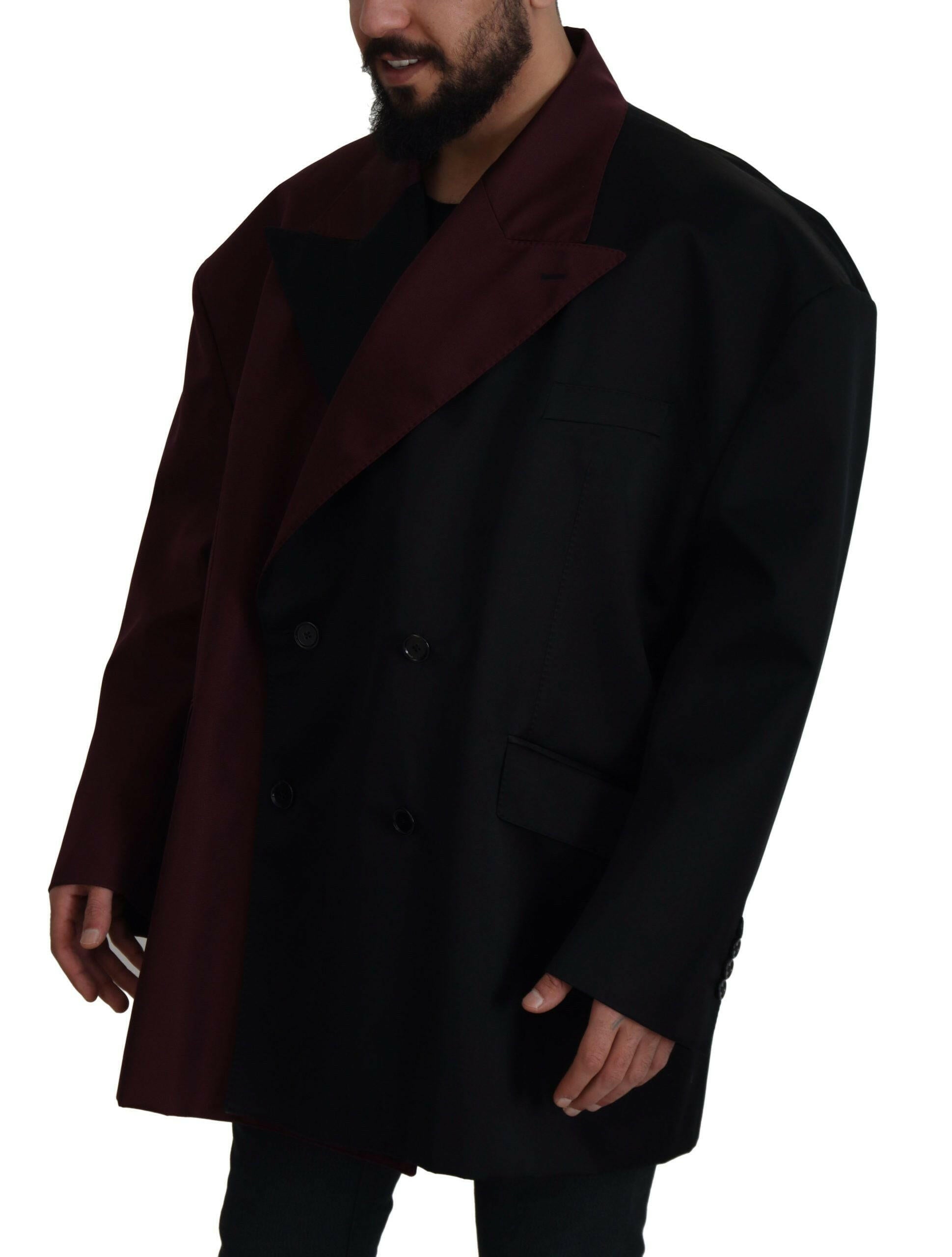 Dolce & Gabbana Bordeaux Polyester Double Breasted Jacket -   -  Dolce & Gabbana.
