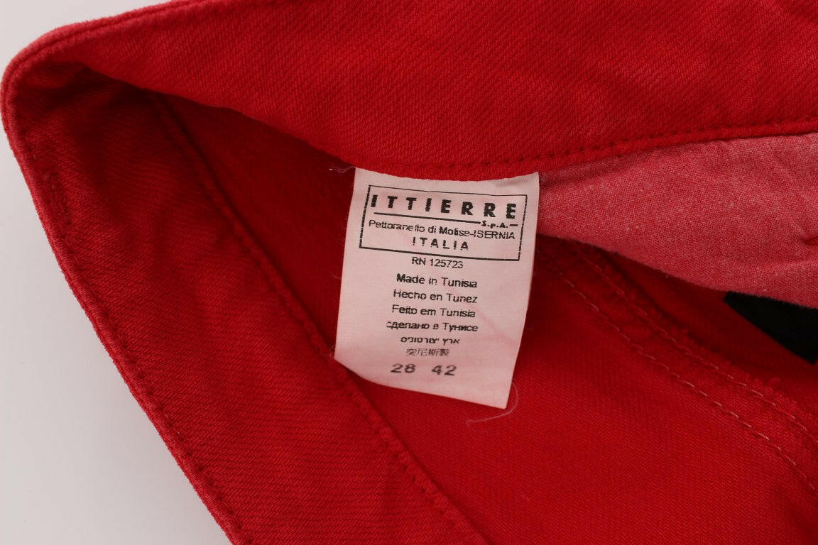 Costume National Red Cotton Blend Super Slim Fit Jeans -   -  Costume National.