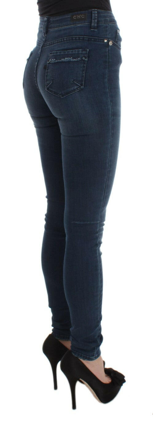 Costume National Blue Cotton Blend Slim Fit Jeans -   -  Costume National.