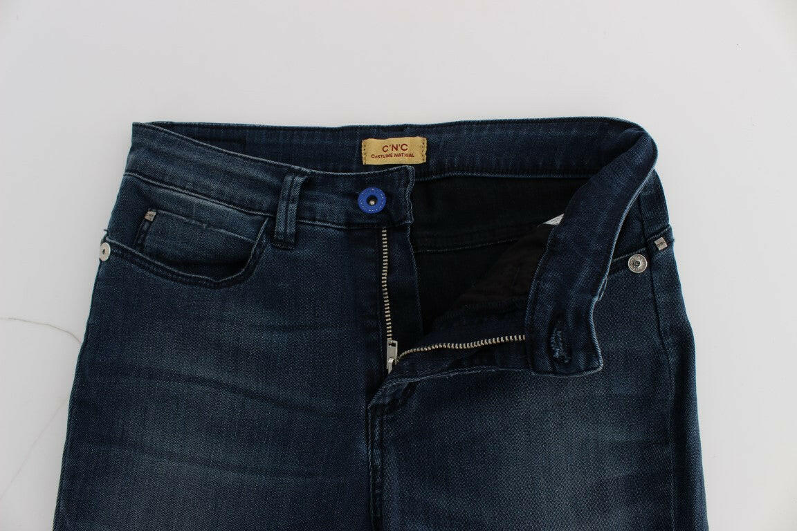 Costume National Blue Cotton Blend Slim Fit Jeans -   -  Costume National.