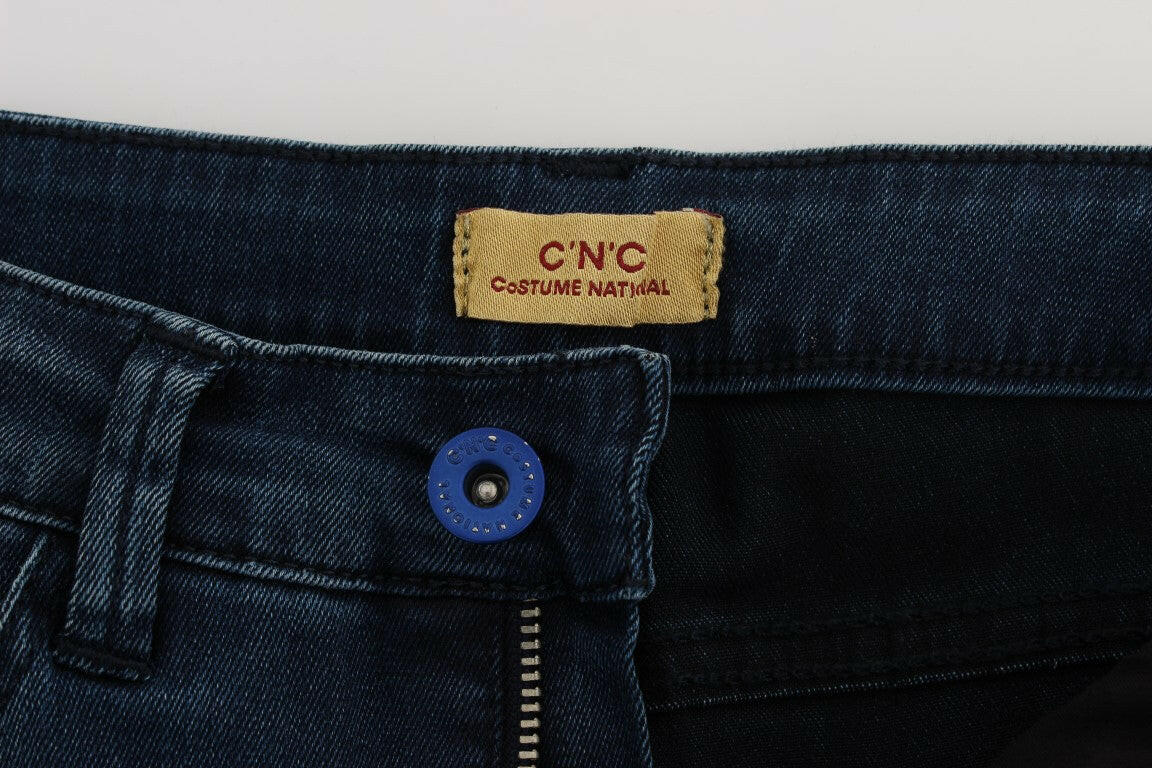 Costume National Blue Cotton Blend Slim Fit Jeans -   -  Costume National.