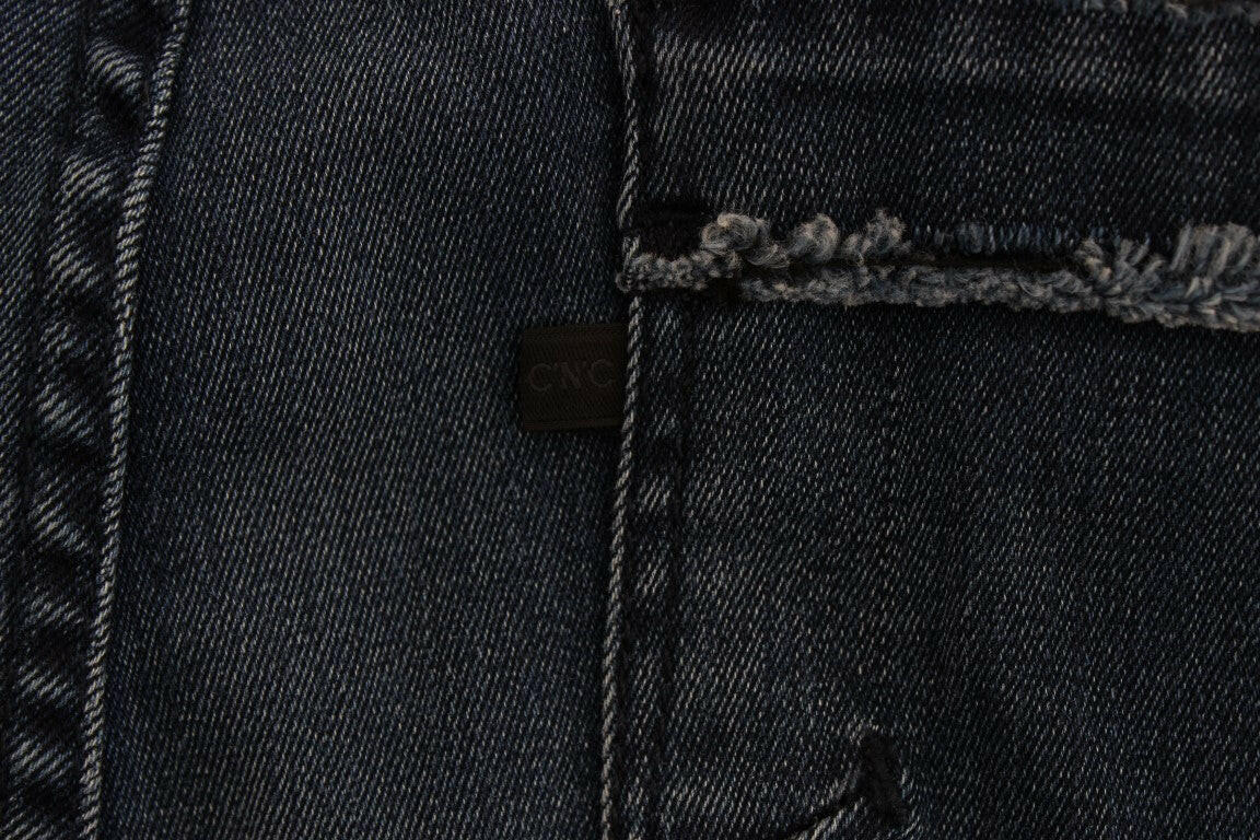 Costume National Blue Cotton Blend Slim Fit Jeans -   -  Costume National.