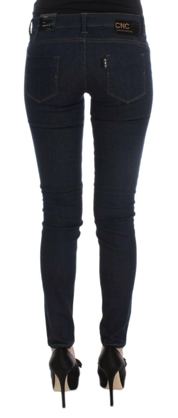 Costume National Blue Cotton Blend Slim Fit Jeans -   -  Costume National.