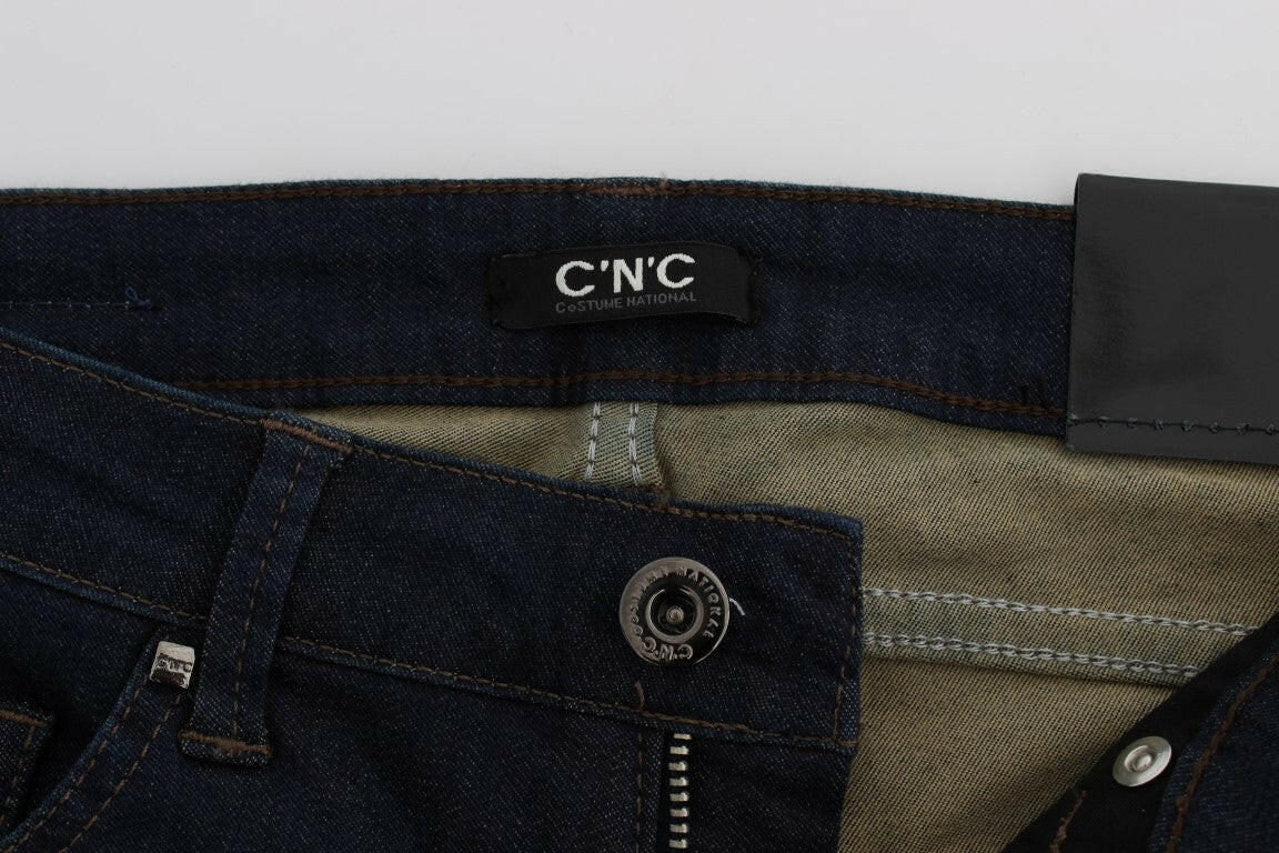 Costume National Blue Cotton Blend Slim Fit Jeans -   -  Costume National.