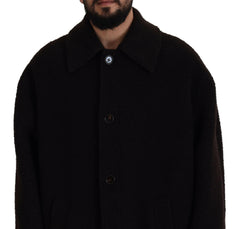 Dolce & Gabbana Black Alpaca Button Down Trench Coat Jacket -   -  Dolce & Gabbana.