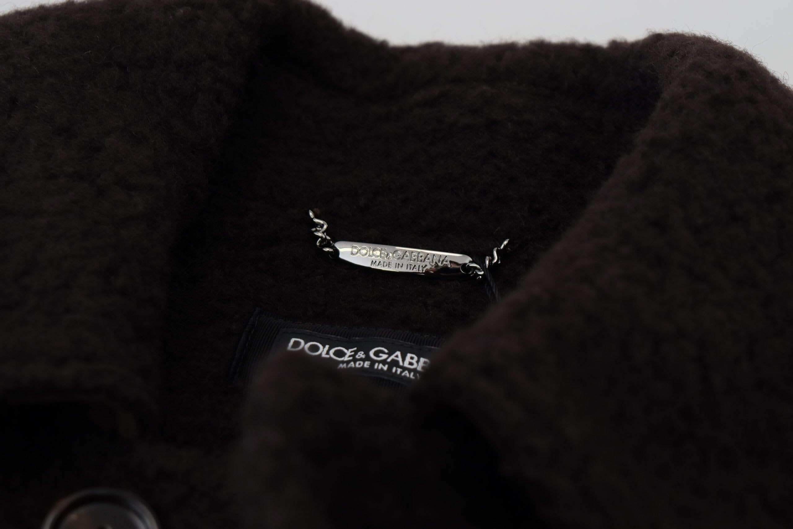 Dolce & Gabbana Black Alpaca Button Down Trench Coat Jacket -   -  Dolce & Gabbana.
