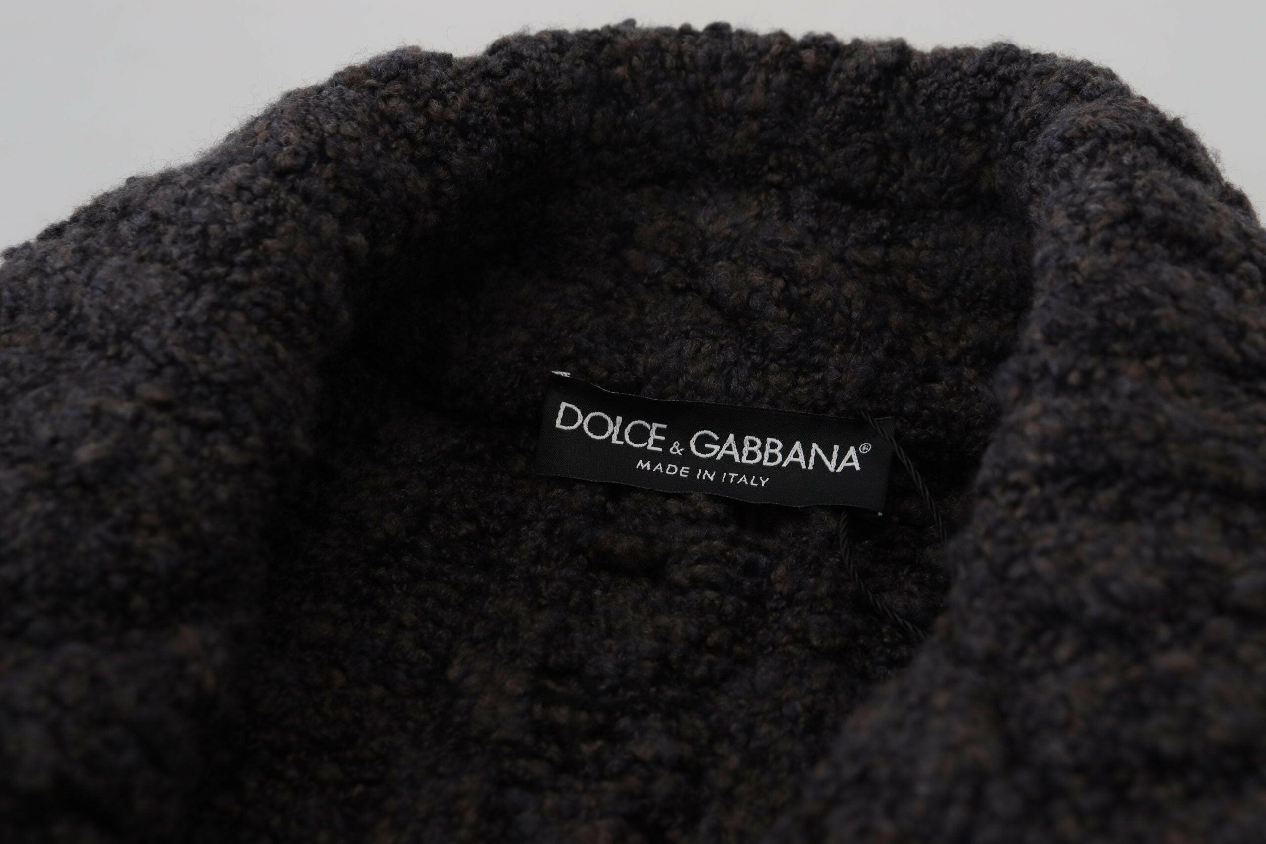Dolce & Gabbana Black Wool Knit Double Breasted Coat Jacket -   -  Dolce & Gabbana.