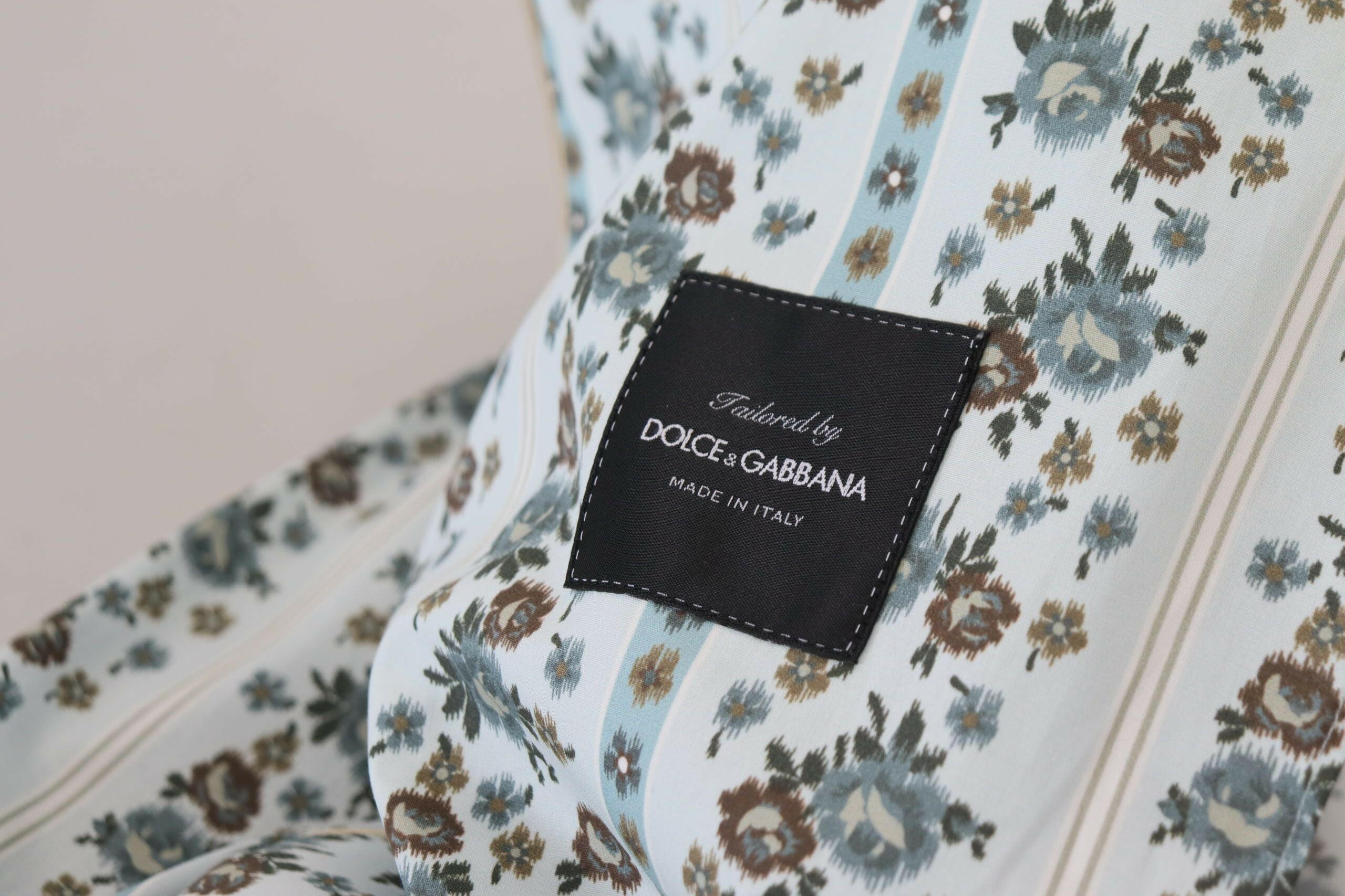 Dolce & Gabbana Blue Floral Cotton Robe Coat Jacket -   -  Dolce & Gabbana.