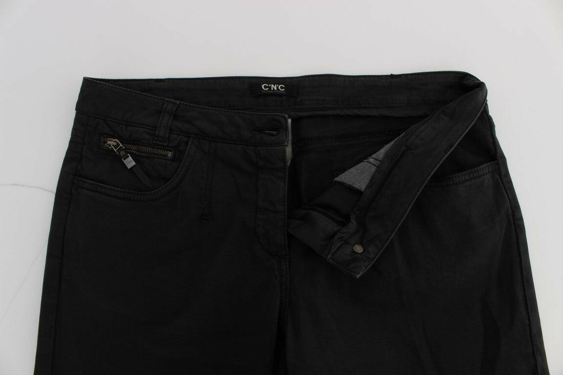 Costume National Black Cotton Capri Cropped Denim Jeans -   -  Costume National.