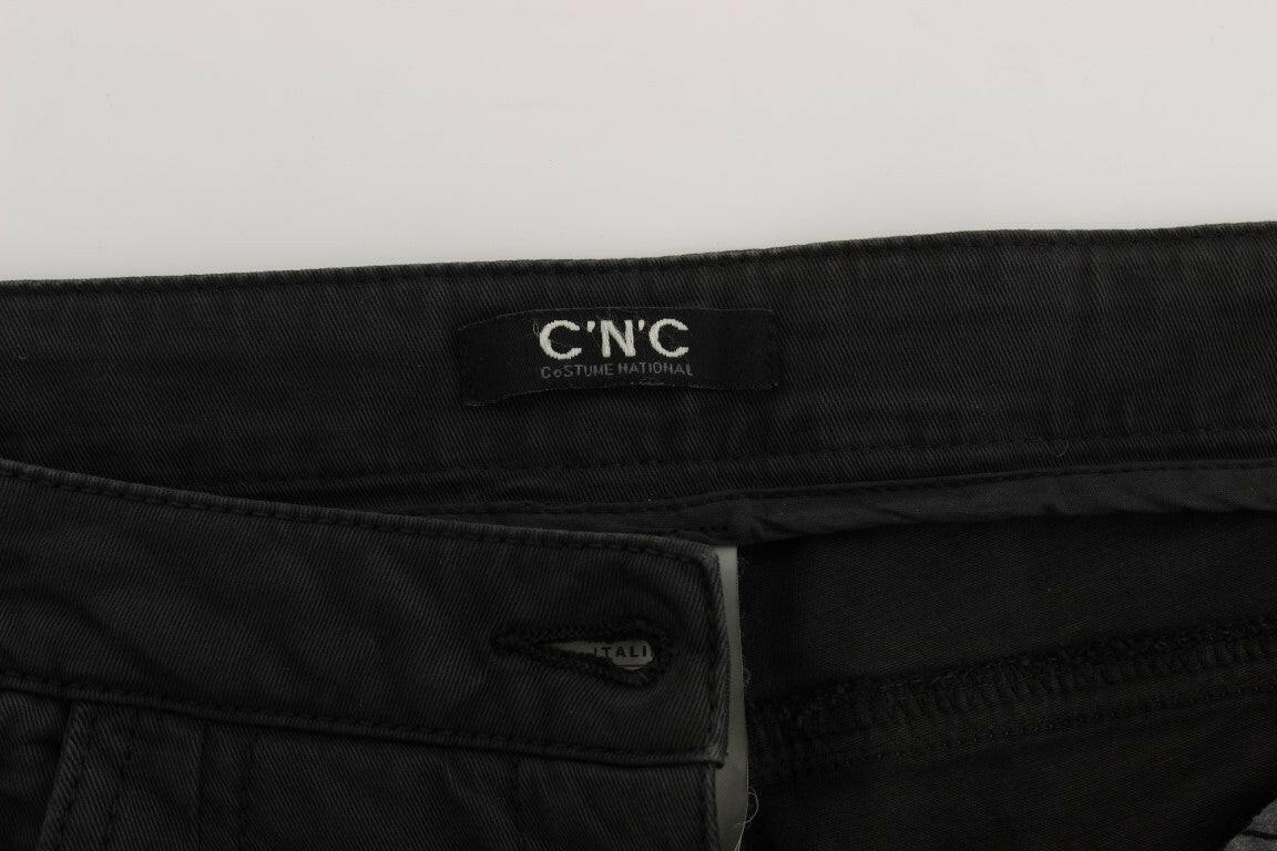 Costume National Black Cotton Capri Cropped Denim Jeans -   -  Costume National.