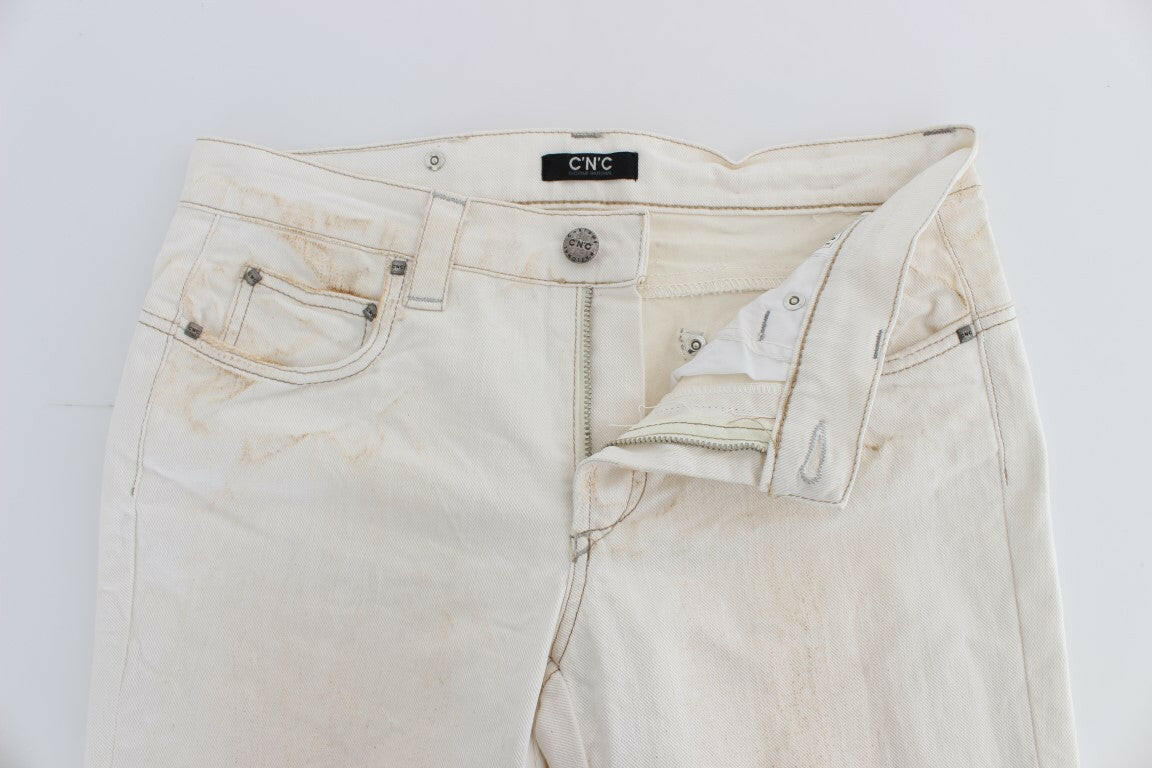 Costume National White Cotton Slim Fit Bootcut Jeans -   -  Costume National.
