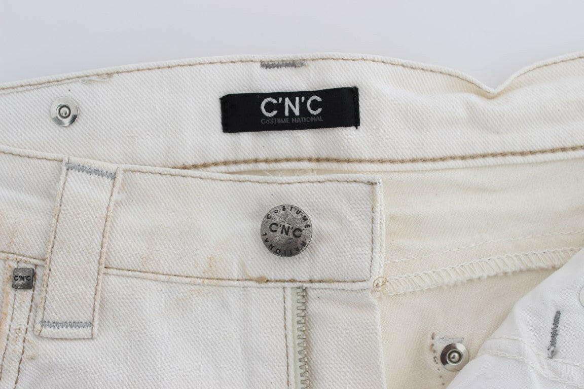 Costume National White Cotton Slim Fit Bootcut Jeans -   -  Costume National.