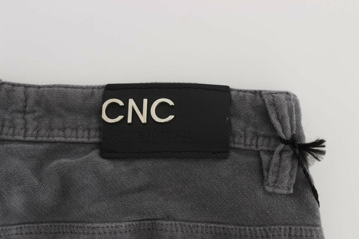 Costume National Gray Cotton Super Slim Corduroys Jeans -   -  Costume National.