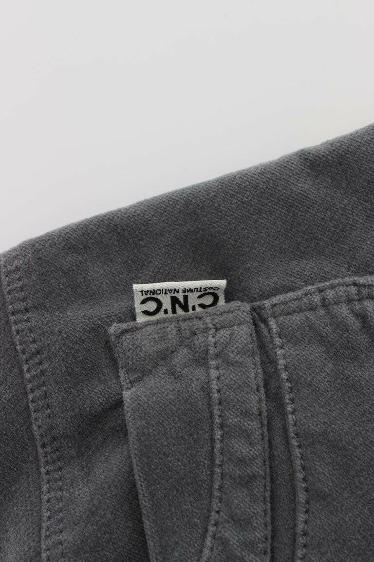 Costume National Gray Cotton Super Slim Corduroys Jeans -   -  Costume National.