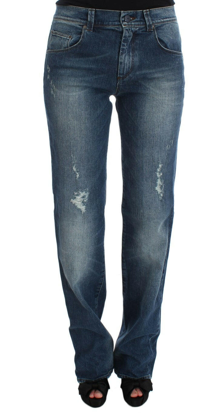 Ermanno Scervino Blue Wash Cotton Blend Slim Fit Jeans -   -  Ermanno Scervino.