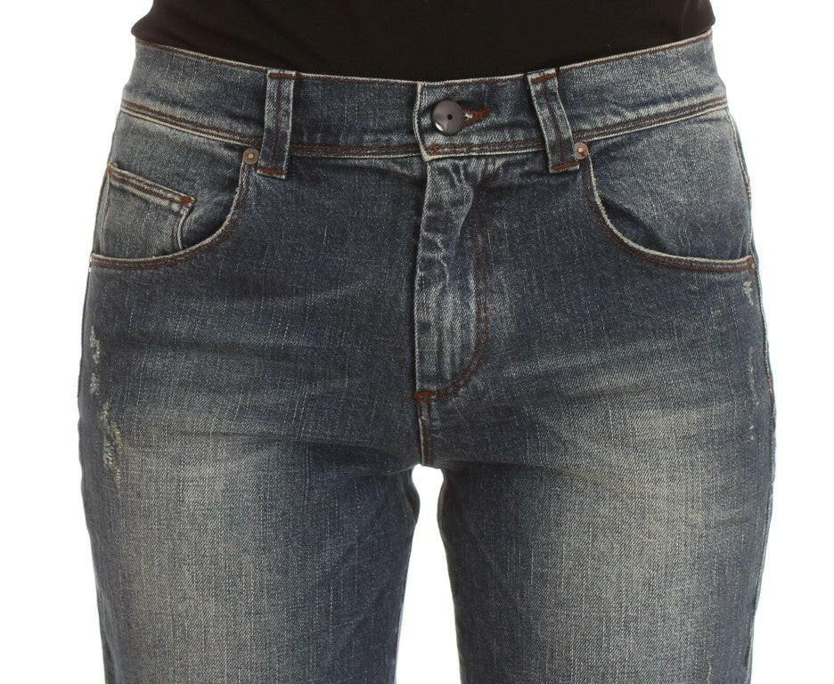 Ermanno Scervino Blue Wash Cotton Blend Slim Fit Jeans -   -  Ermanno Scervino.