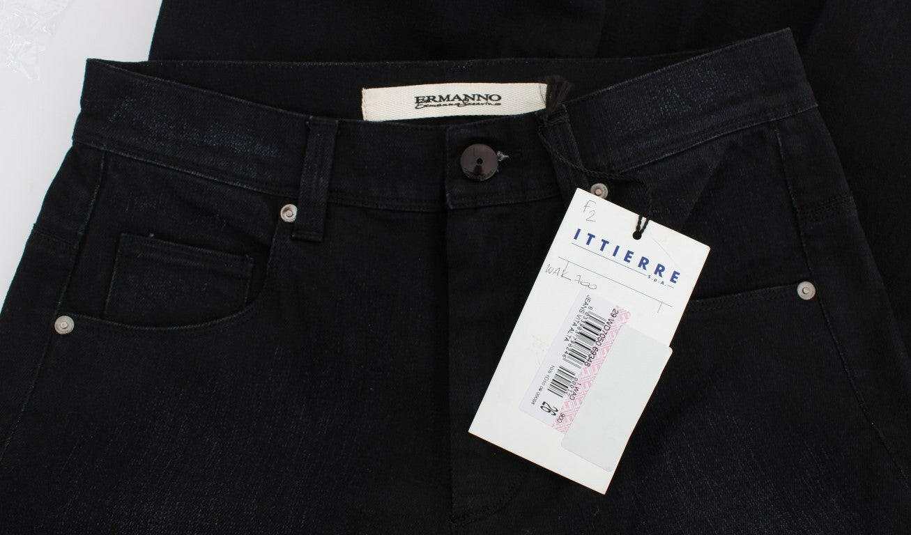 Ermanno Scervino Blue Cotton Blend Slim Fit Bootcut Jeans -   -  Ermanno Scervino.