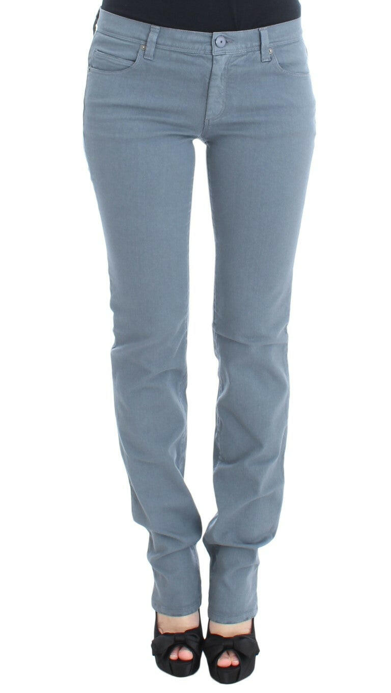 Ermanno Scervino Blue Cotton Blend Slim Fit Bootcut Jeans -   -  Ermanno Scervino.
