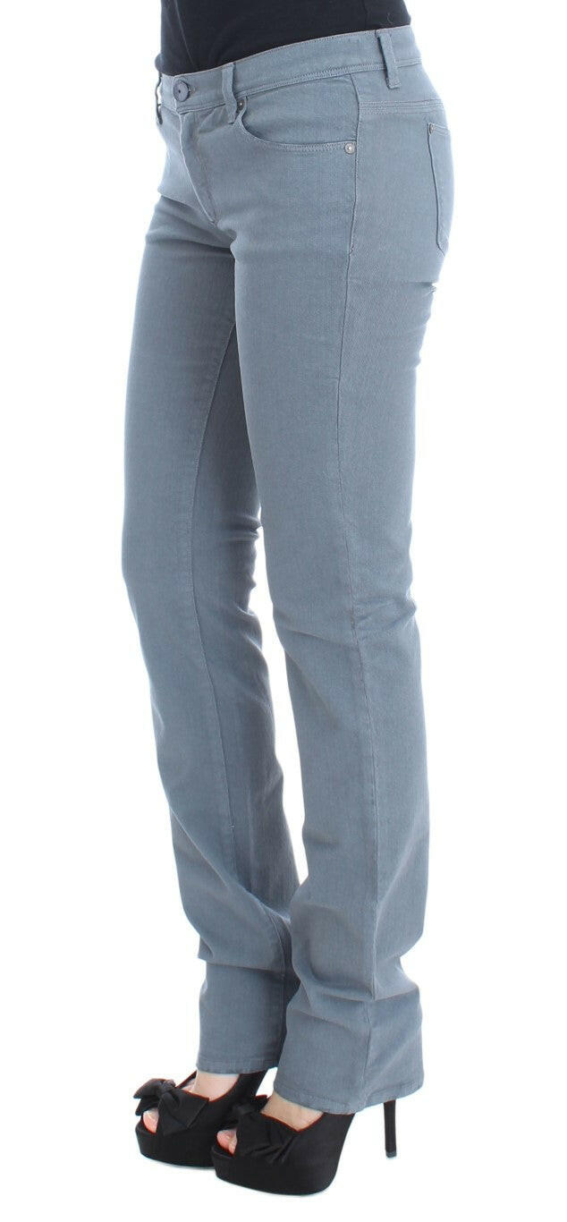 Ermanno Scervino Blue Cotton Blend Slim Fit Bootcut Jeans -   -  Ermanno Scervino.