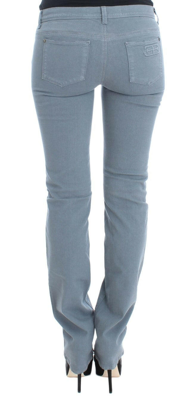 Ermanno Scervino Blue Cotton Blend Slim Fit Bootcut Jeans -   -  Ermanno Scervino.