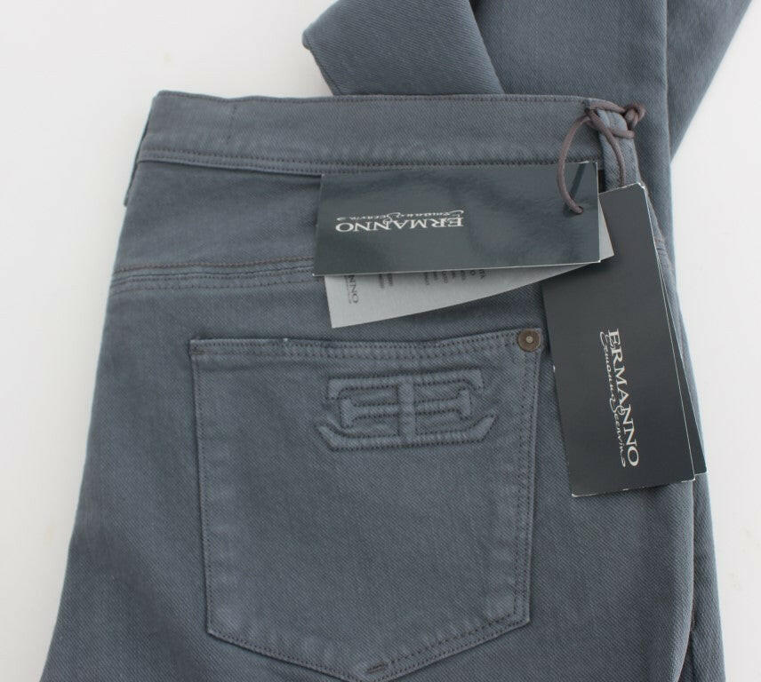Ermanno Scervino Blue Cotton Blend Slim Fit Bootcut Jeans -   -  Ermanno Scervino.