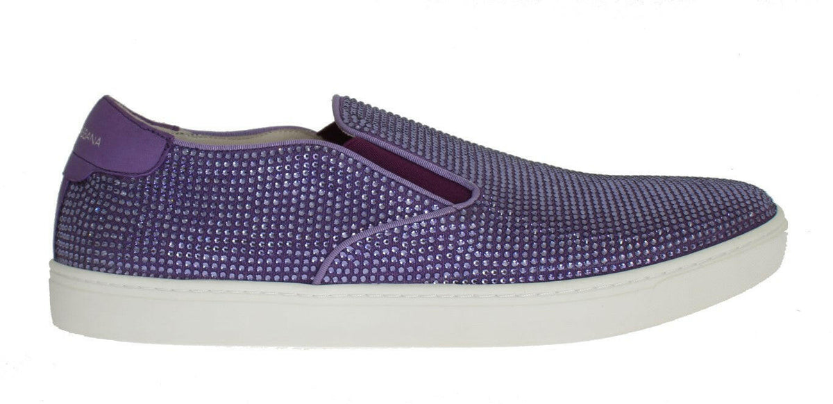 Dolce & Gabbana Purple Strass Canvas Logo Sneakers -   -  Dolce & Gabbana.