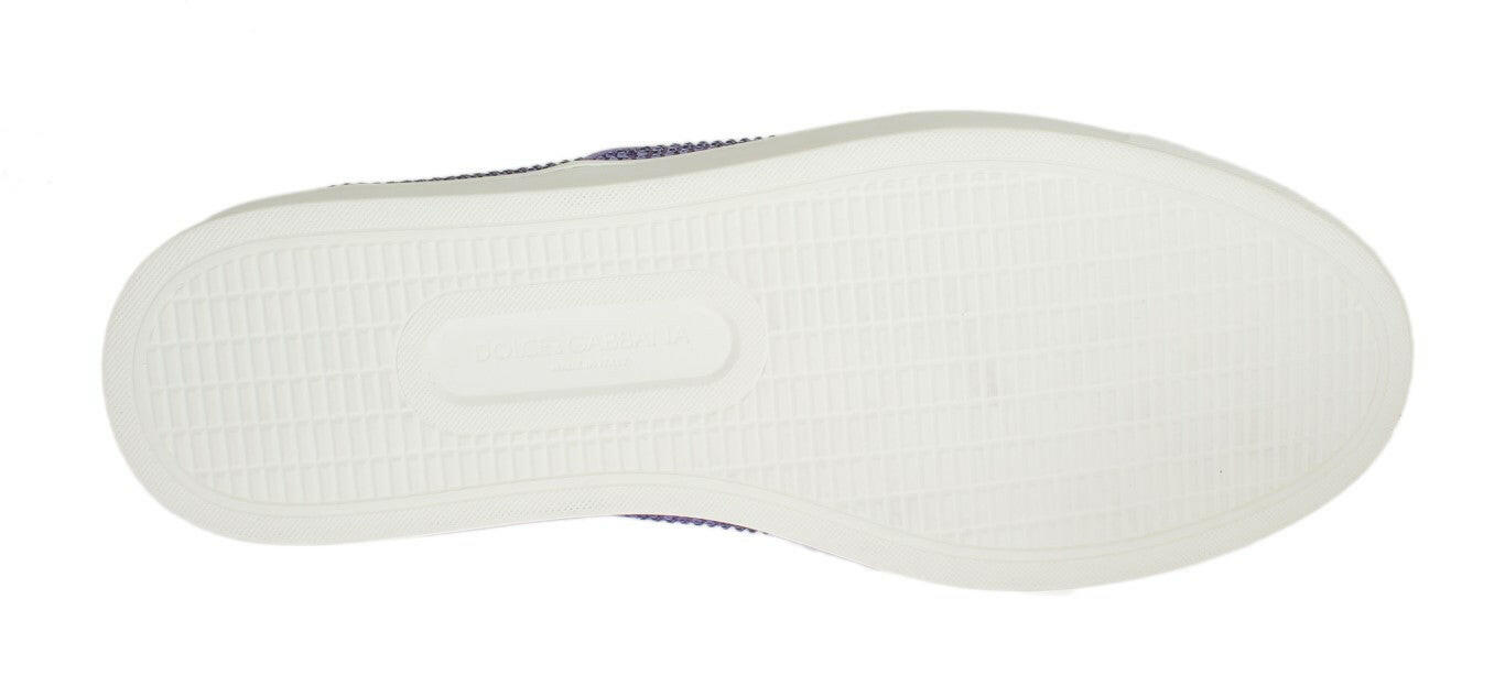 Dolce & Gabbana Purple Strass Canvas Logo Sneakers -   -  Dolce & Gabbana.