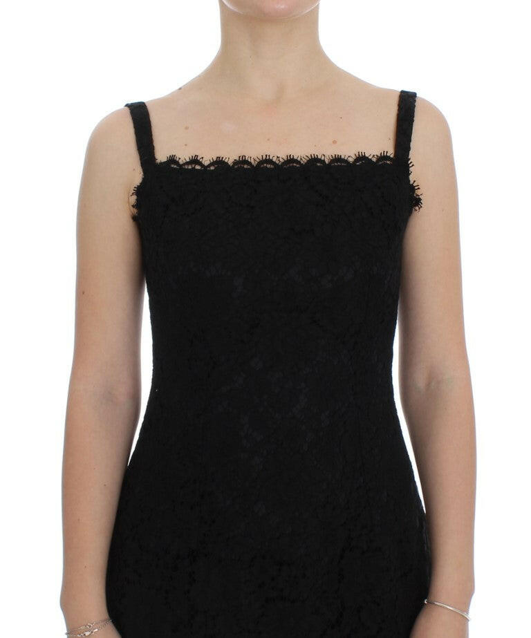 Dolce & Gabbana Black Floral Lace Shift Knee Length Dress -   -  Dolce & Gabbana.
