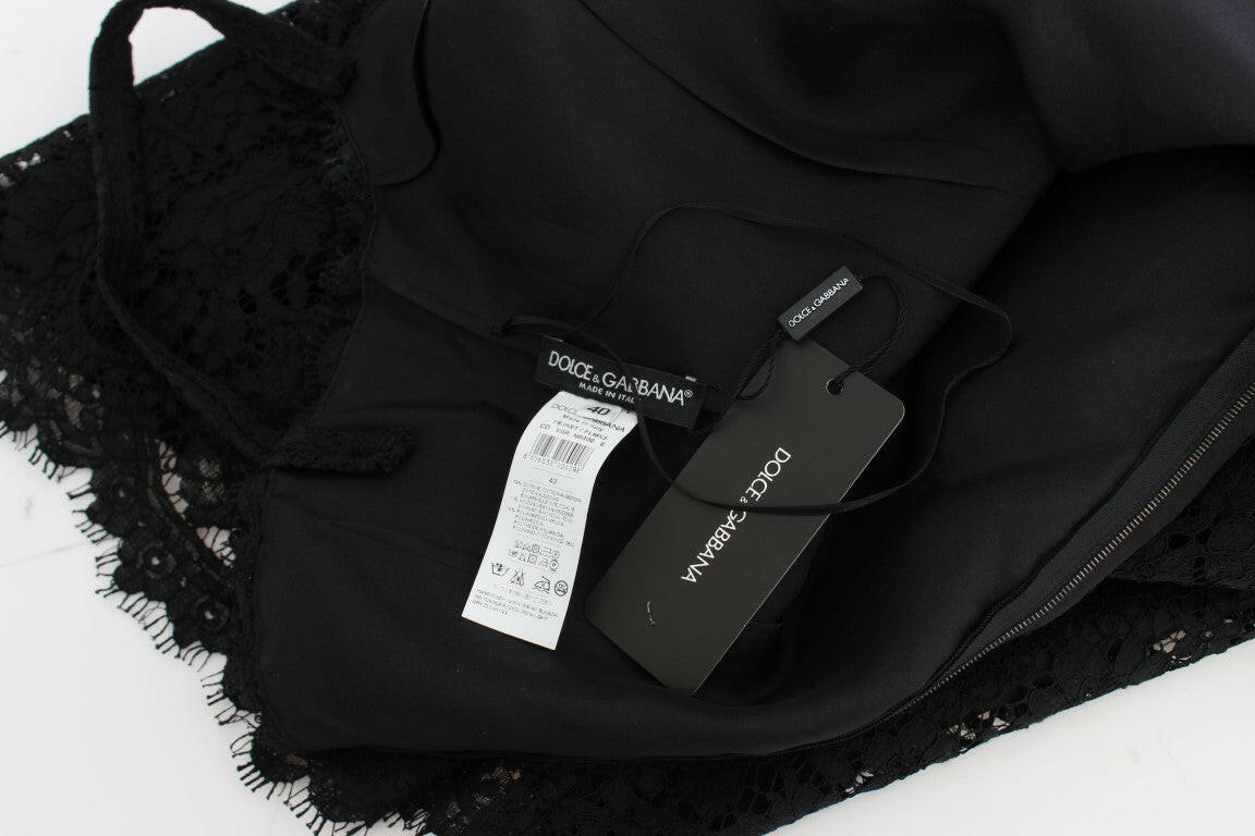 Dolce & Gabbana Black Floral Lace Shift Knee Length Dress -   -  Dolce & Gabbana.
