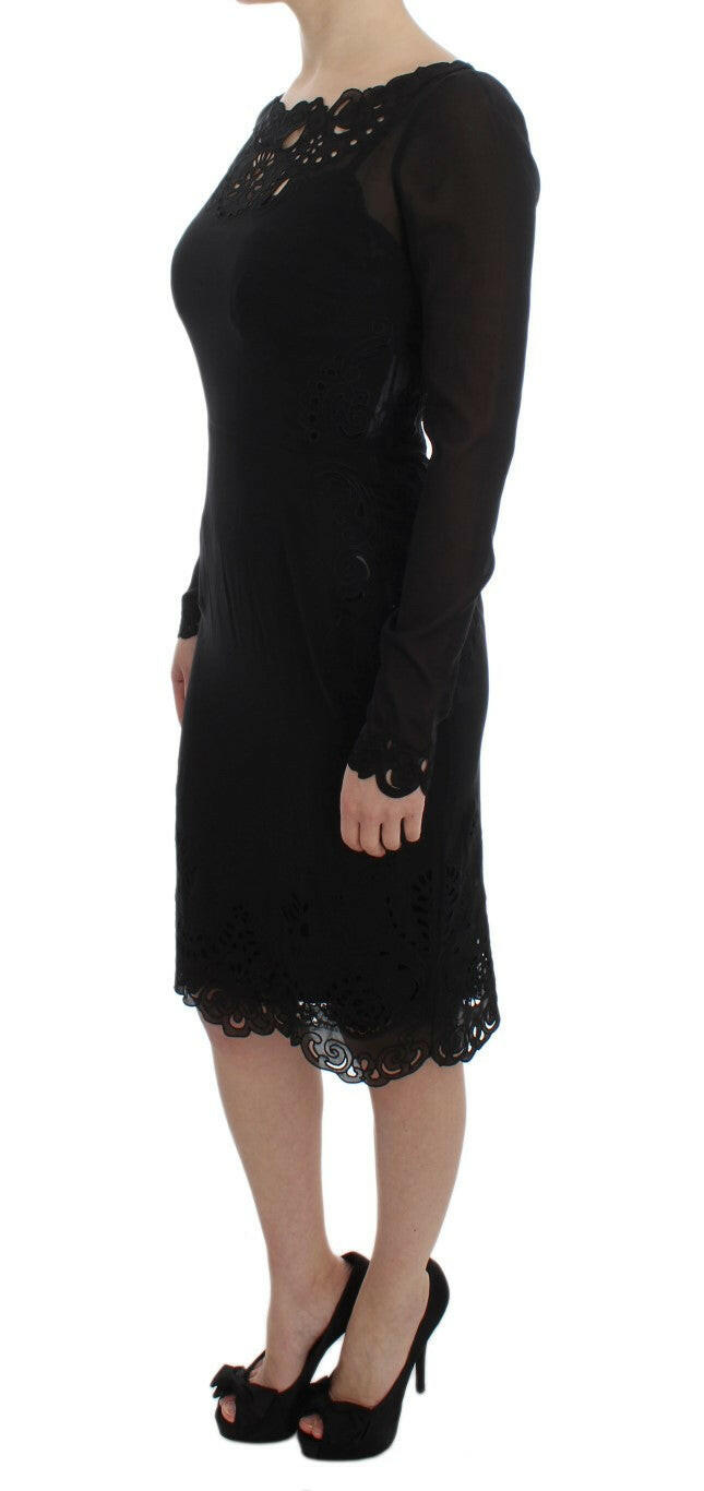 Dolce & Gabbana Black Silk Stretch Sheath Dress -   -  Dolce & Gabbana.