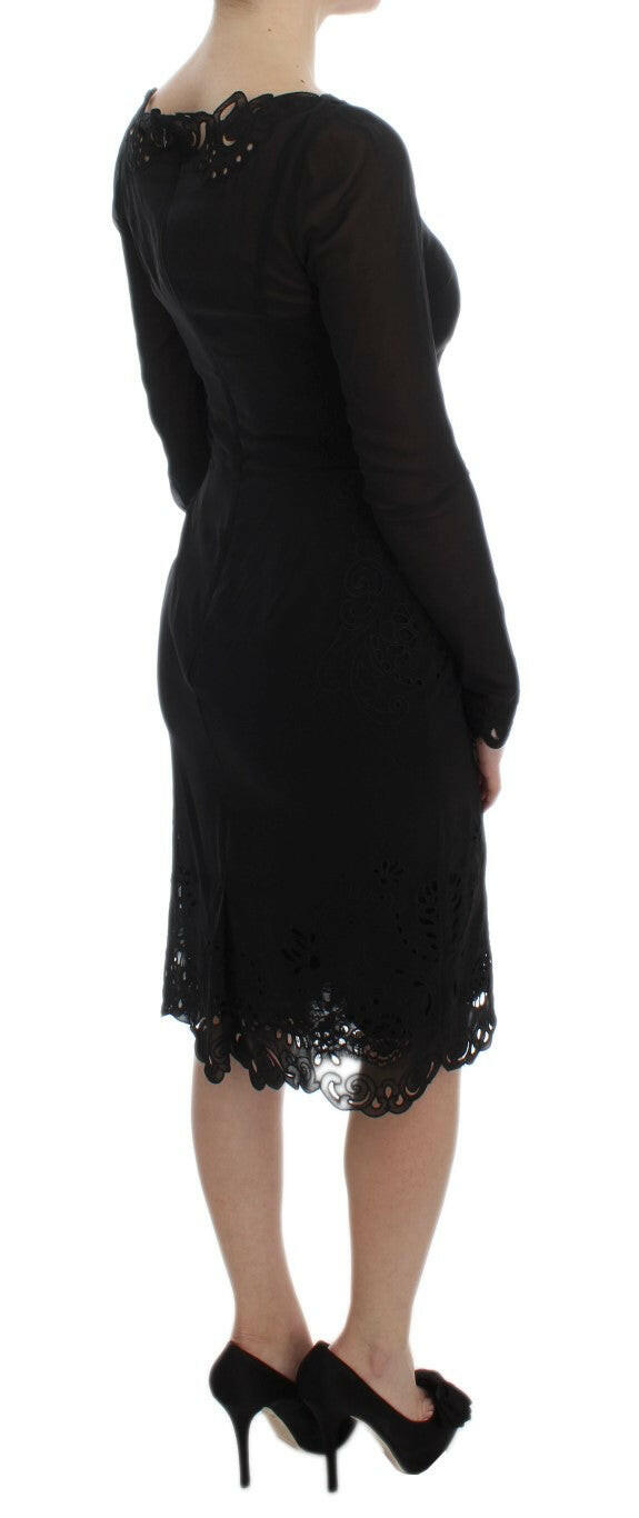 Dolce & Gabbana Black Silk Stretch Sheath Dress -   -  Dolce & Gabbana.