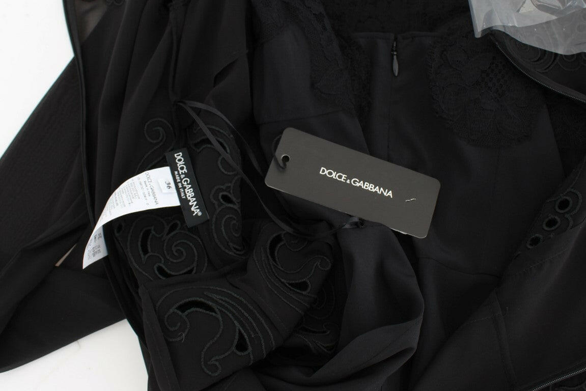 Dolce & Gabbana Black Silk Stretch Sheath Dress -   -  Dolce & Gabbana.