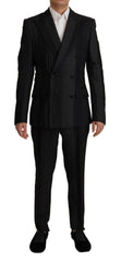 Dolce & Gabbana Black Stripes Rayon Formal 2 Piece Suit -   -  Dolce & Gabbana.