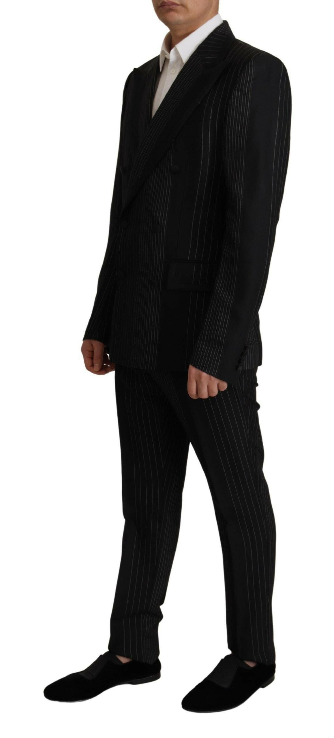 Dolce & Gabbana Black Stripes Rayon Formal 2 Piece Suit -   -  Dolce & Gabbana.