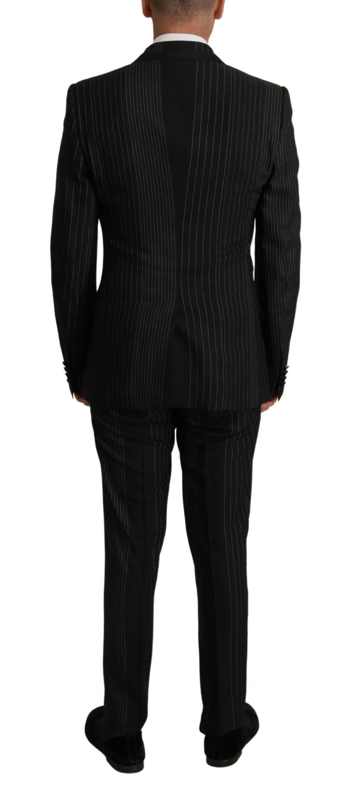Dolce & Gabbana Black Stripes Rayon Formal 2 Piece Suit -   -  Dolce & Gabbana.