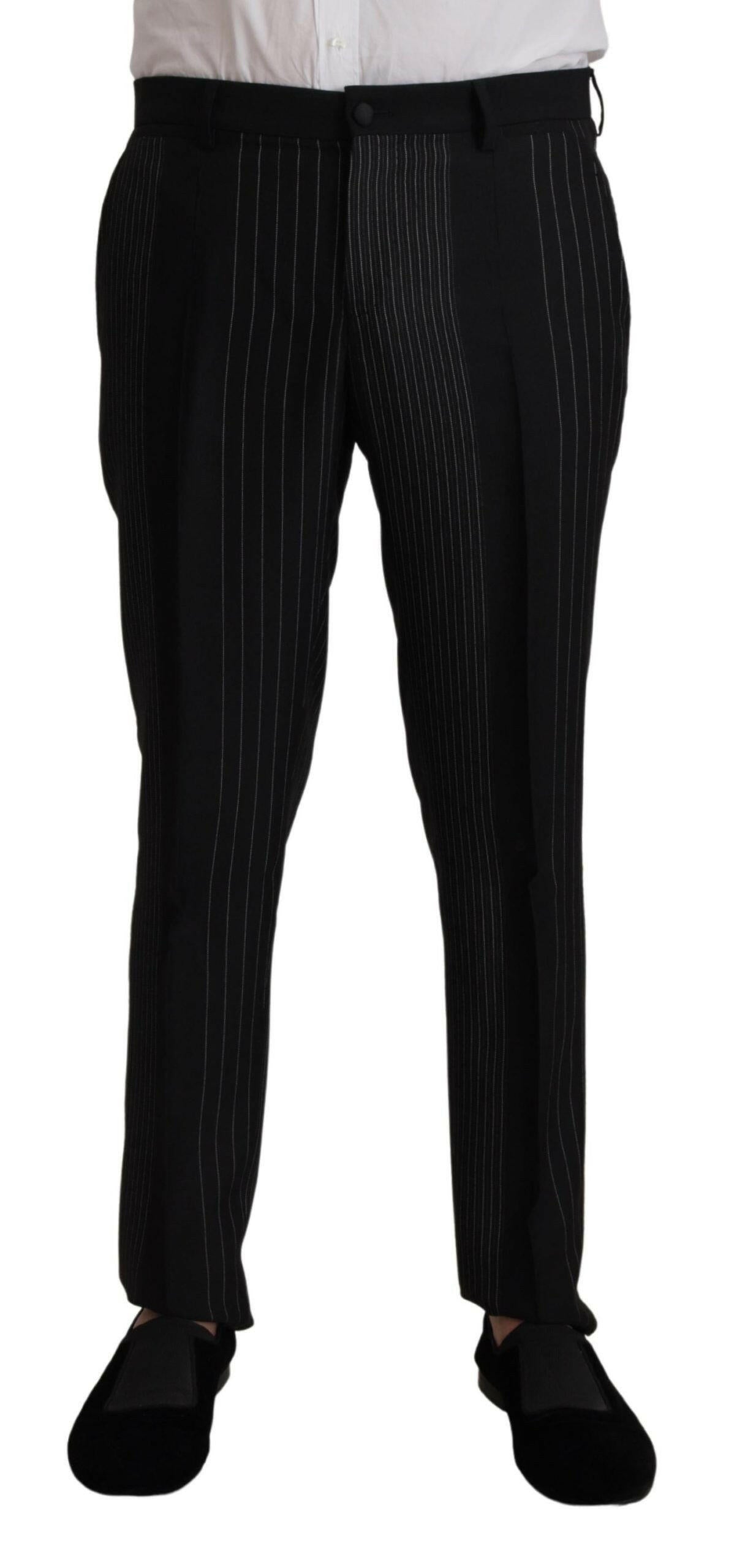 Dolce & Gabbana Black Stripes Rayon Formal 2 Piece Suit -   -  Dolce & Gabbana.