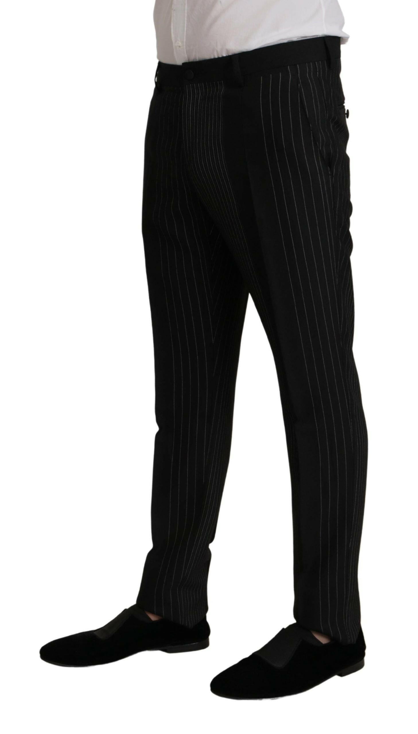 Dolce & Gabbana Black Stripes Rayon Formal 2 Piece Suit -   -  Dolce & Gabbana.