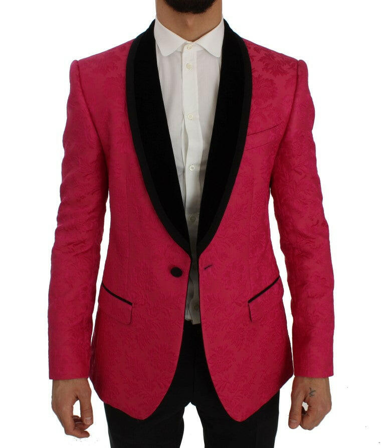 Dolce & Gabbana Pink Floral Brocade Slim Blazer Jacket -   -  Dolce & Gabbana.