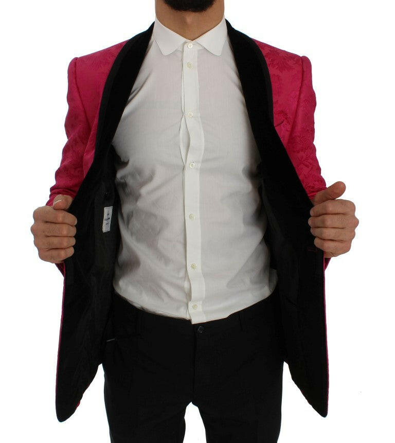 Dolce & Gabbana Pink Floral Brocade Slim Blazer Jacket -   -  Dolce & Gabbana.