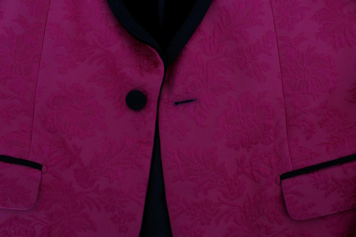 Dolce & Gabbana Pink Floral Brocade Slim Blazer Jacket -   -  Dolce & Gabbana.