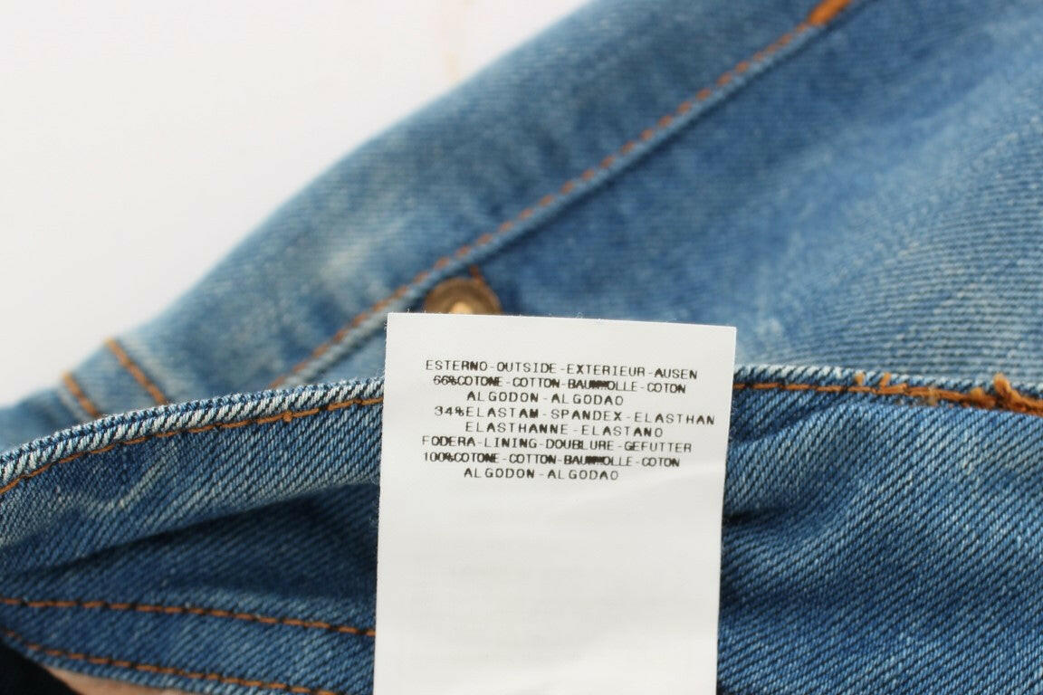 John Galliano Blue Wash Cotton Blend Slim Fit Jeans -   -  John Galliano.