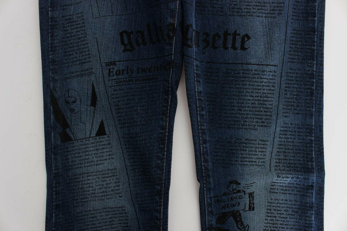 John Galliano Blue Wash Cotton Blend Slim Fit Bootcut Jeans -   -  John Galliano.