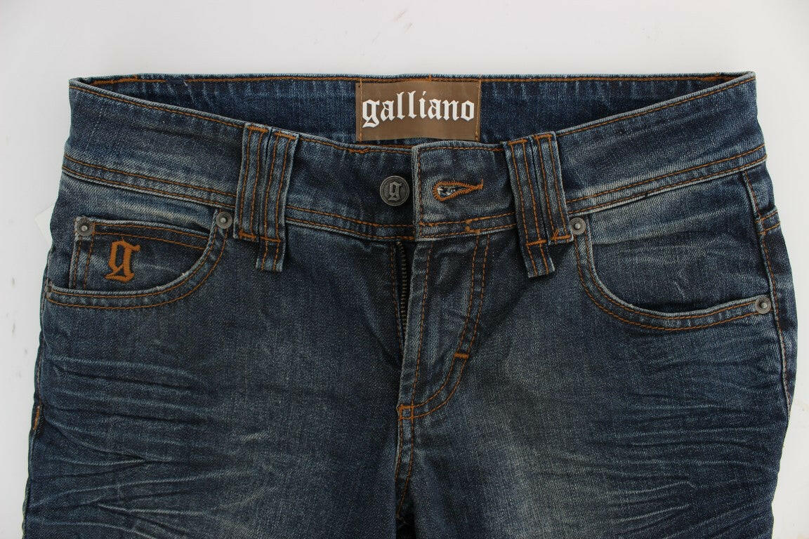 John Galliano Blue Wash Cotton Blend Slim Fit Jeans -   -  John Galliano.