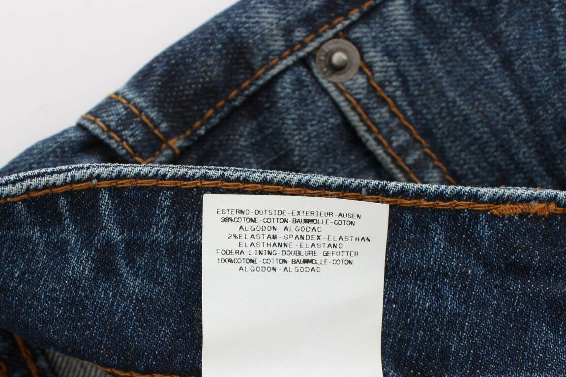 John Galliano Blue Wash Cotton Blend Slim Fit Jeans -   -  John Galliano.